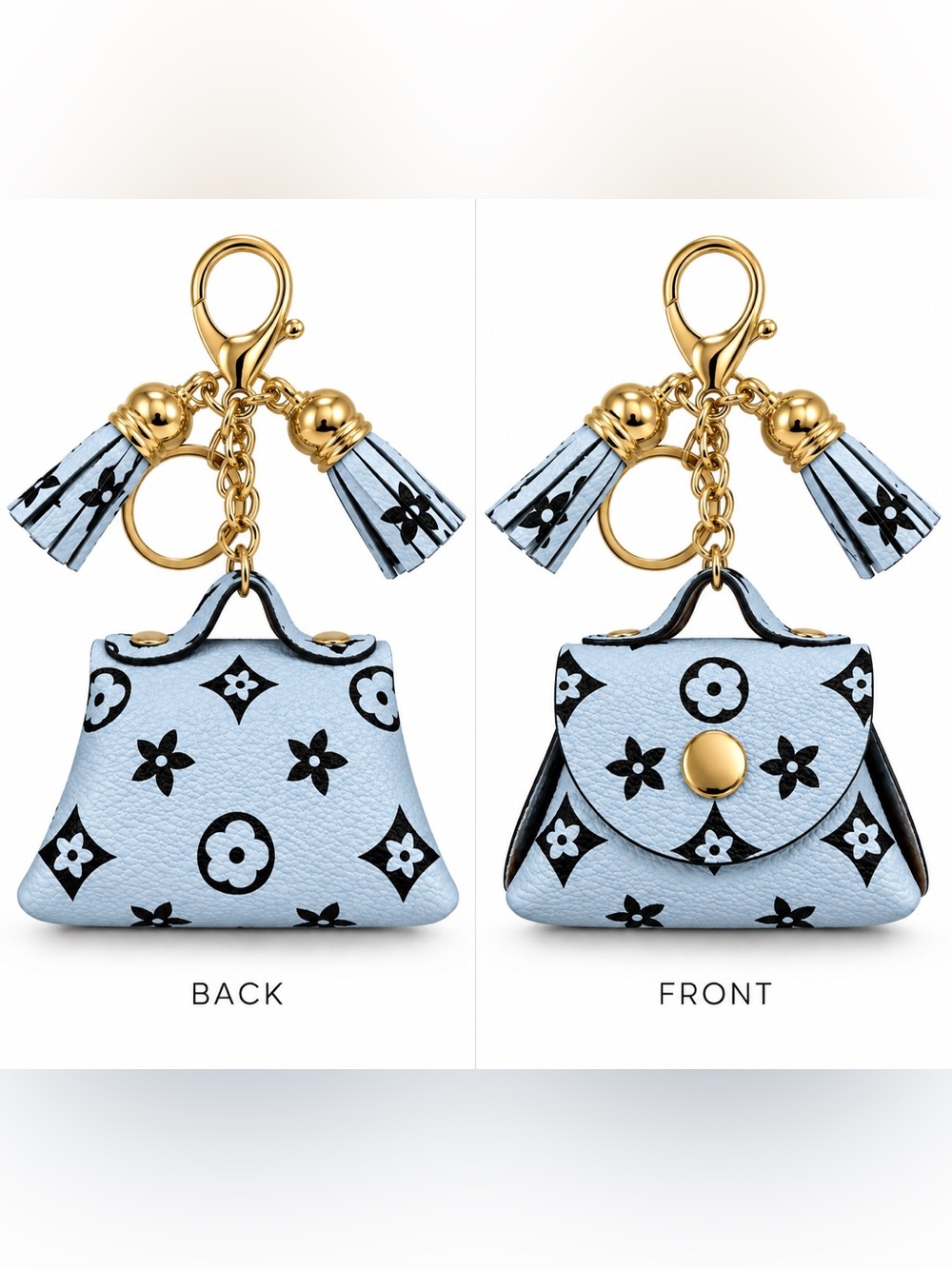 Light Blue Mini Bag Charm Keychain